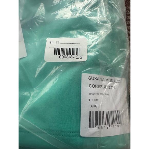 NWT Susana Monaco Womens Tulum Green Strapless Essential Crop Tube Top Size L - Picture 5 of 5